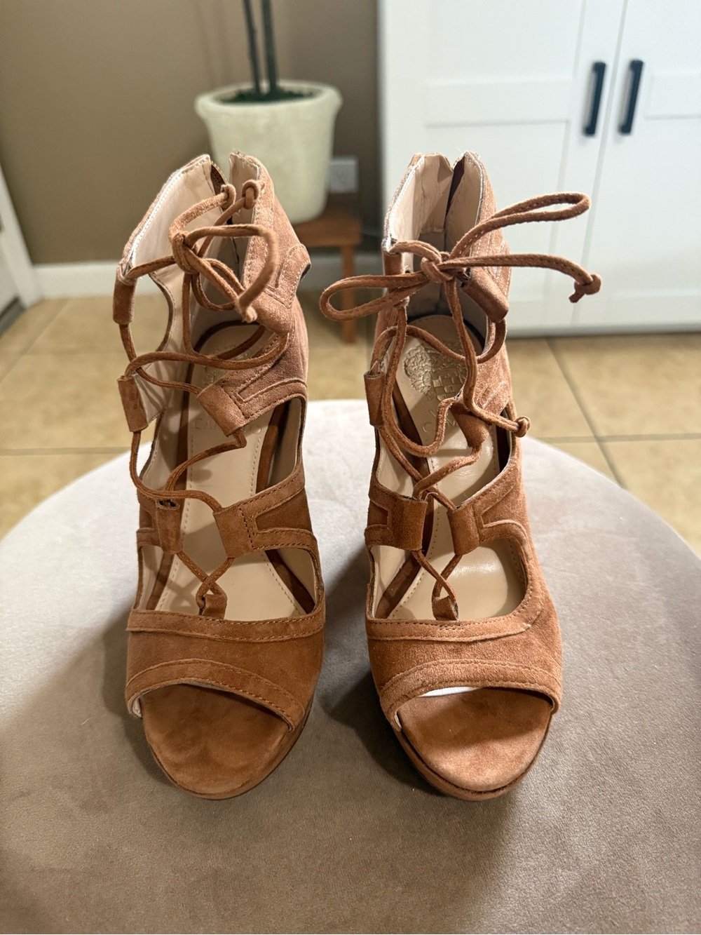 Vince Camuto Kamaye Block Heel Lace Platform